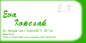 eva kopcsak business card